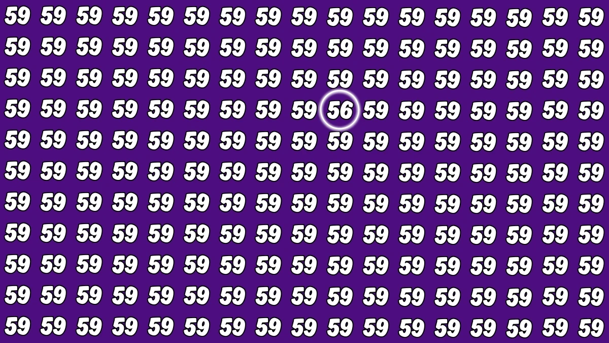 Observation Find It Out: Within 7 Seconds Spot The Number 56 among 59s