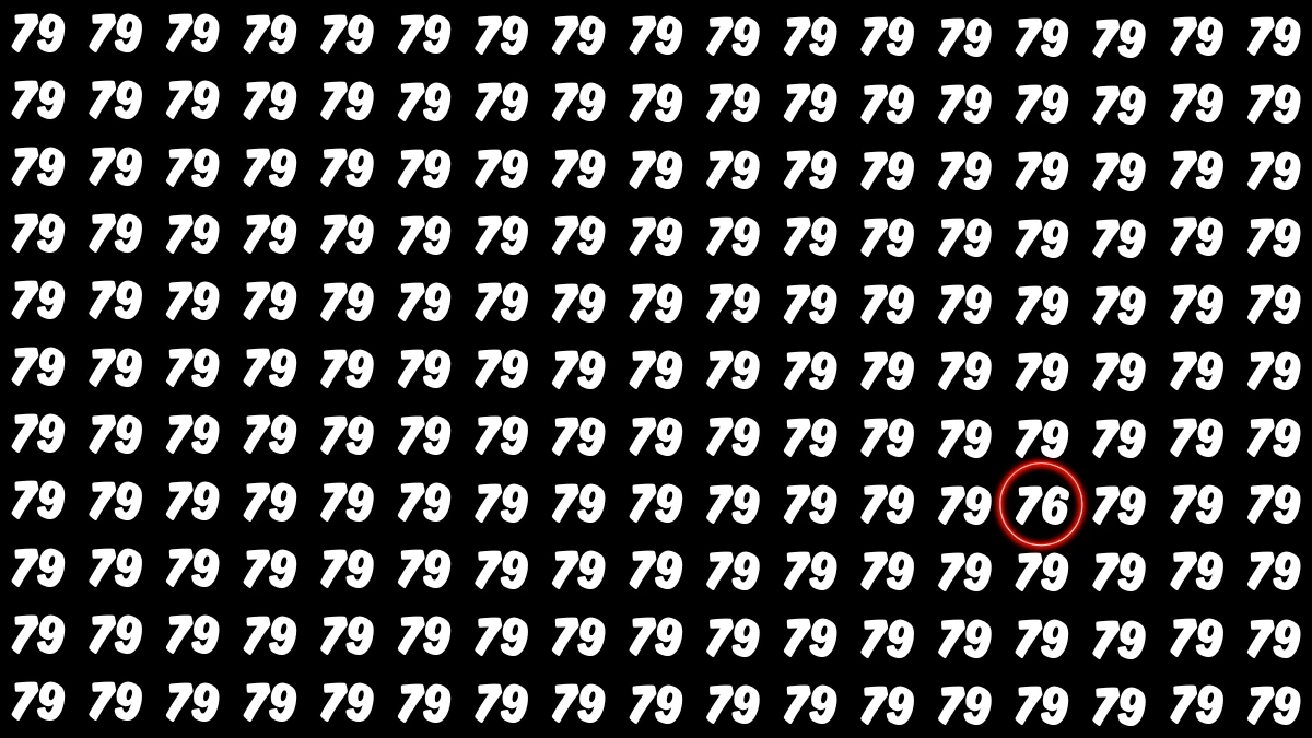 Observation Find It Out: Within 7 Seconds Spot The Number 76 among 79s