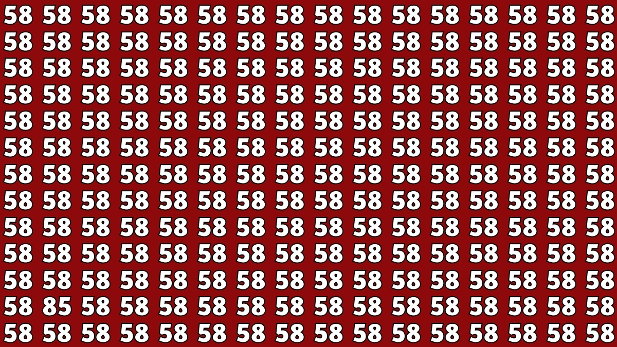 Observation Find It Out: Within 7 Seconds Spot The Number 85 among 58s