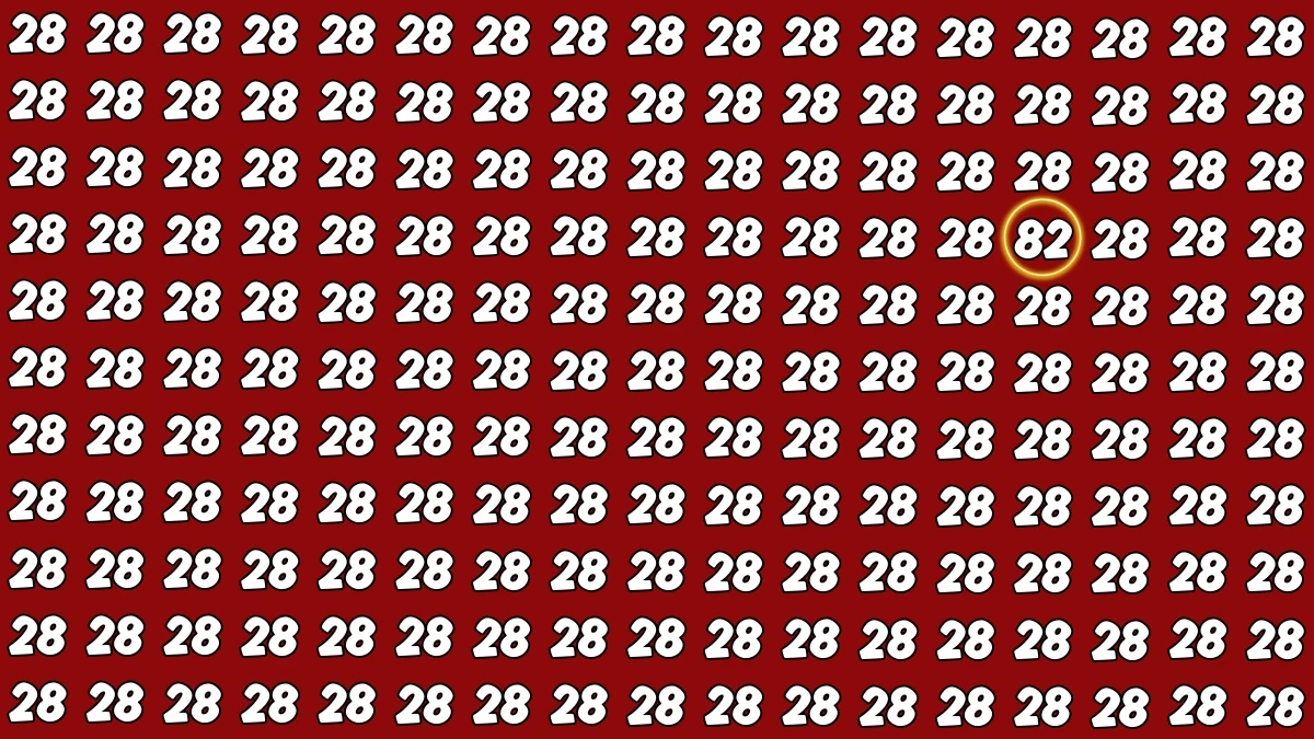 Observation Find It Out: Within 8 Seconds Spot The Number 82 among 28s