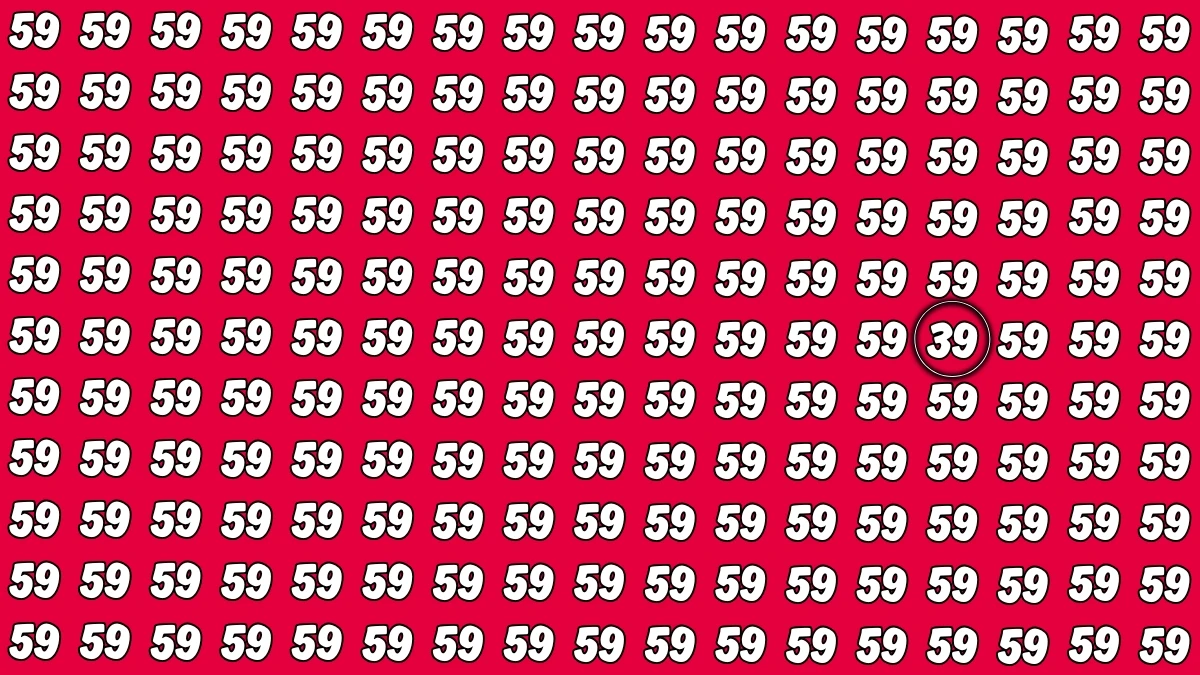Observation Find It Out: Within 9 Seconds Spot The Number 39 among 59s