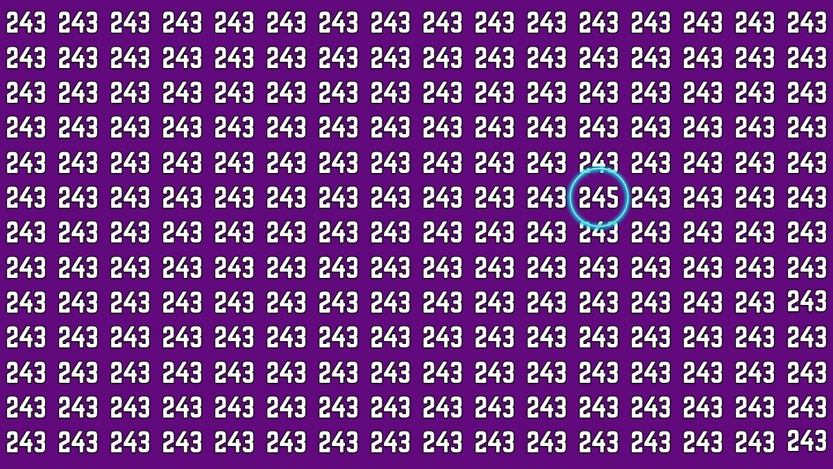 Optical Illusion 7 Seconds Challenge: Only People with Eagle Eyes Can spot the Number 245