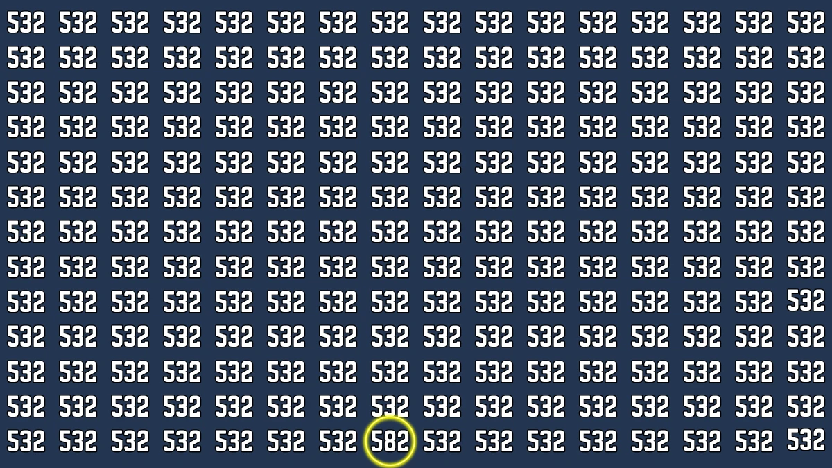 Optical Illusion 7 Seconds Challenge: Only People with Eagle Eyes Can spot the Number 582