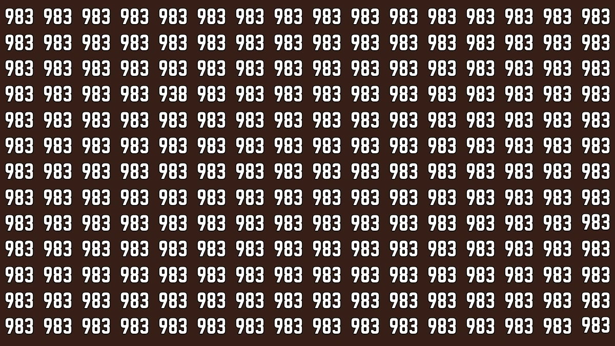 Optical Illusion 7 Seconds Challenge: Only People with Eagle Eyes Can spot the Number 938