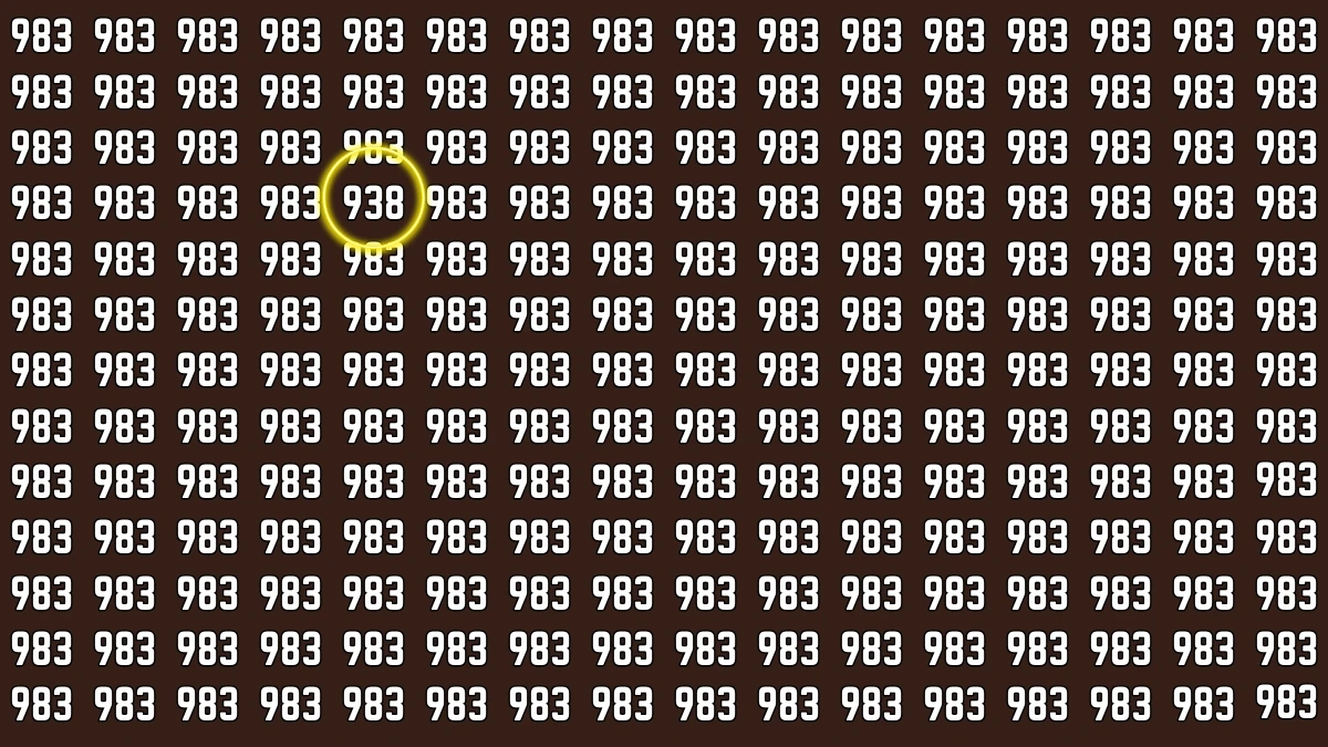 Optical Illusion 7 Seconds Challenge: Only People with Eagle Eyes Can spot the Number 938