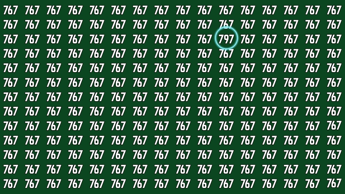 Optical Illusion 8 Seconds Challenge: Only People with Eagle Eyes Can spot the Number 797s