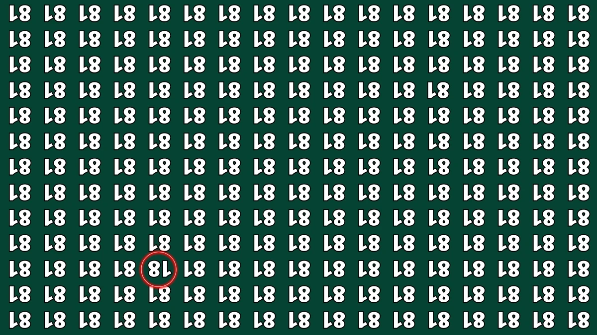 Optical Illusion IQ Test: Are You A Genius? Within 6 Seconds Spot The Inverted 18 among Inverted 81s