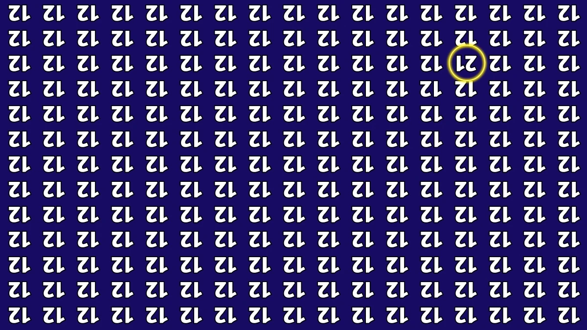 Optical Illusion IQ Test: Are You A Genius? Within 6 Seconds Spot The Inverted 21 among Inverted 12s