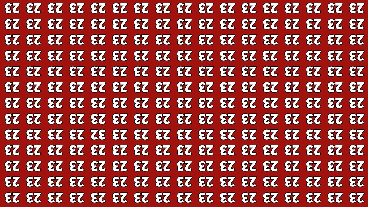 Optical Illusion IQ Test: Are You A Genius? Within 6 Seconds Spot The Inverted 32 among Inverted 23s