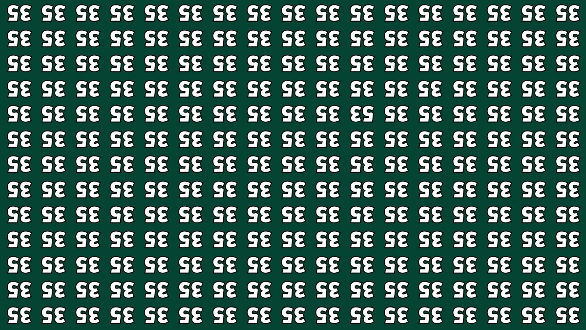 Optical Illusion IQ Test: Are You A Genius? Within 6 Seconds Spot The Inverted 53 among Inverted 35s