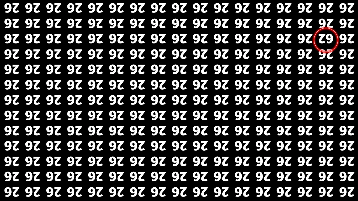 Optical Illusion IQ Test: Are You A Genius? Within 6 Seconds Spot The Inverted 62 among Inverted 26s