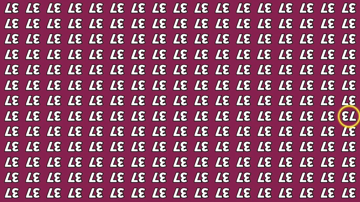 Optical Illusion IQ Test: Are You A Genius? Within 7 Seconds Spot The Inverted 73 among Inverted 37s