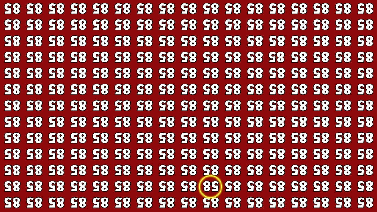 Optical Illusion IQ Test: Are You A Genius? Within 8 Seconds Spot The Inverted 58 among Inverted 85