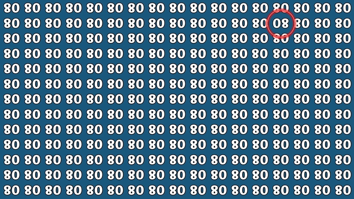 Optical Illusion IQ Test: Are You A Genius? Within 8 Seconds Spot The Inverted 80 among Inverted 08s