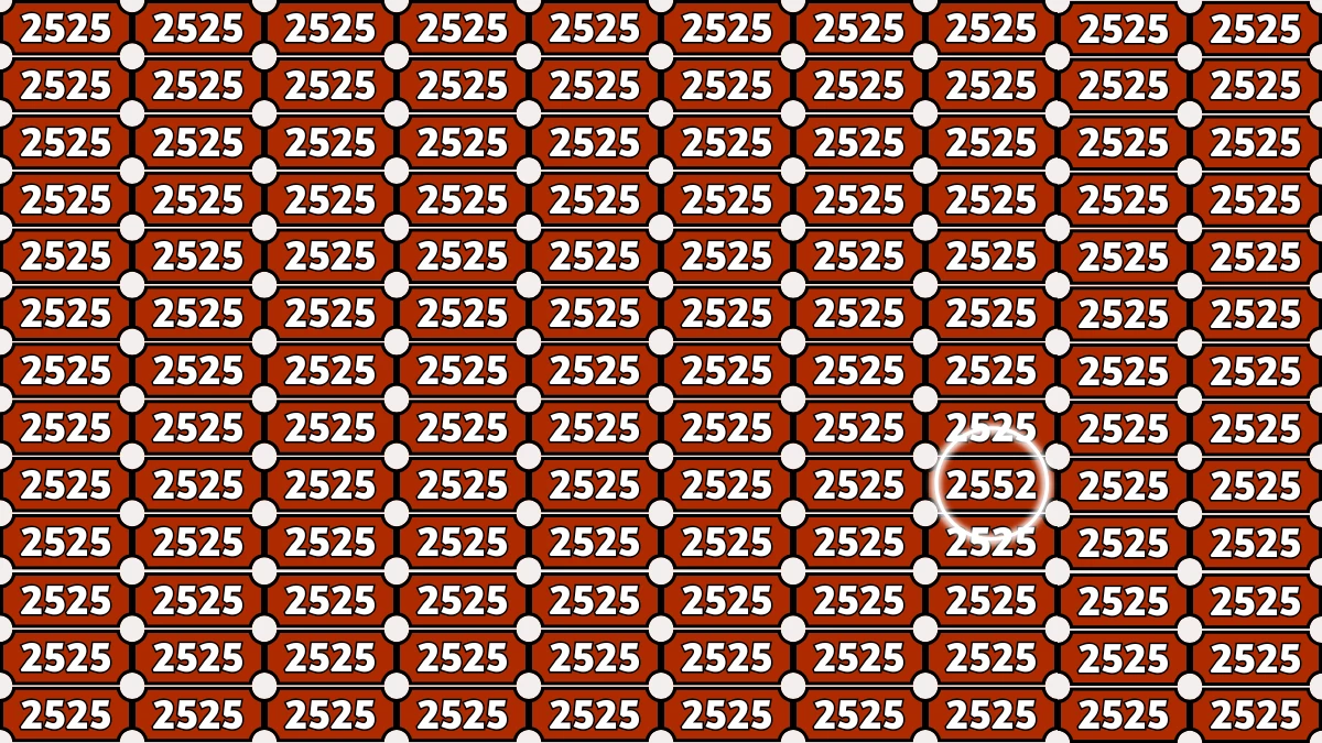 Optical Illusion Puzzle IQ Test: Within 5 Seconds Spot The Number 2552 among 2525s