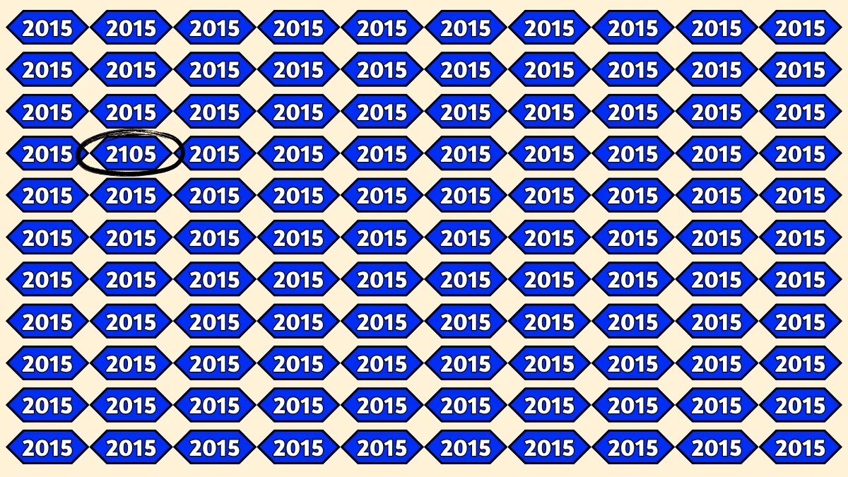 Optical Illusion Puzzle IQ Test: Within 6 Seconds Spot The Number 2105 among 2015s