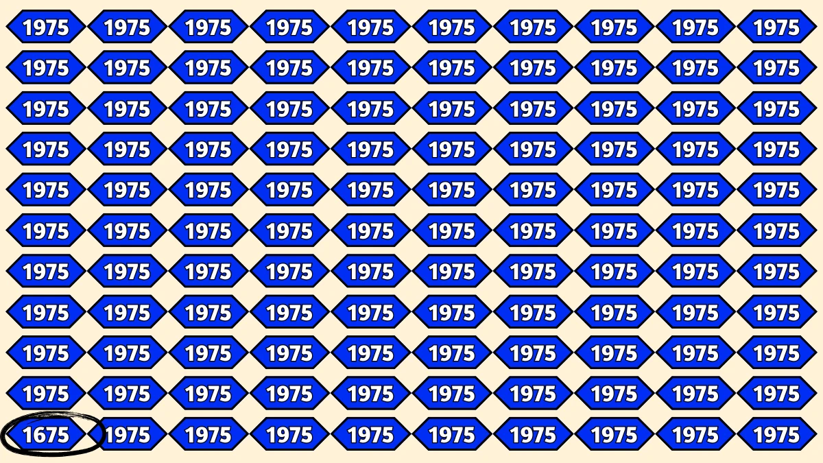 Optical Illusion Puzzle IQ Test: Within 7 Seconds Spot The Number 1675 among 1975