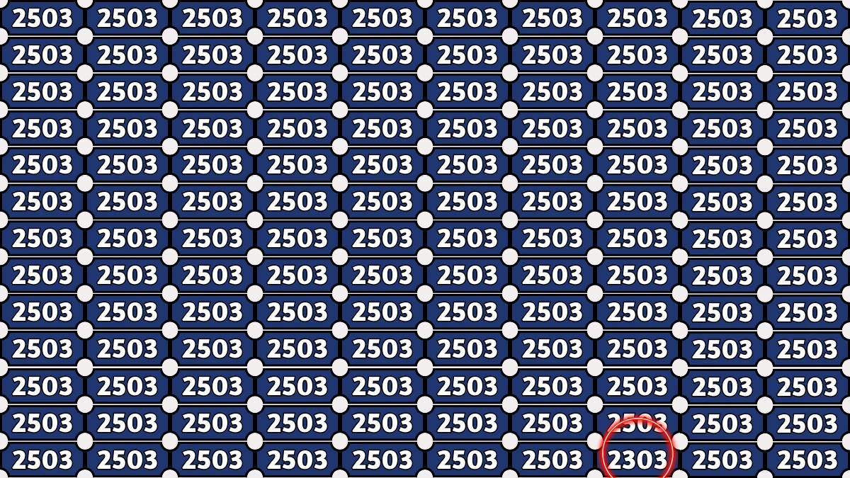 Optical Illusion Puzzle IQ Test: Within 7 Seconds Spot The Number 2303 among 2503