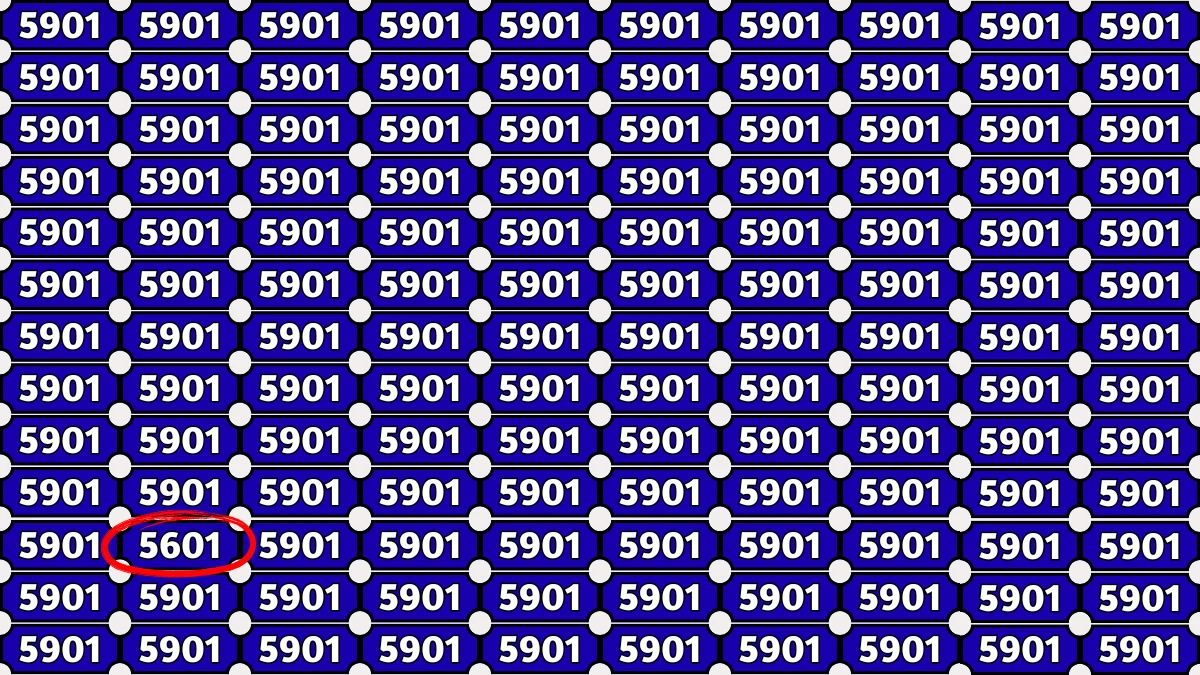 Optical Illusion Puzzle IQ Test: Within 7 Seconds Spot The Number 5601 among 5901
