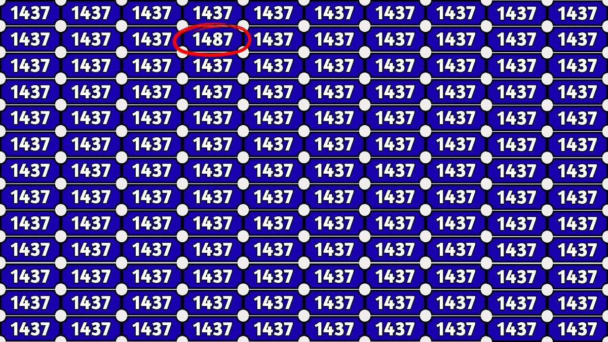 Optical Illusion Puzzle IQ Test: Within 9 Seconds Spot The Number 1487 among 1437s