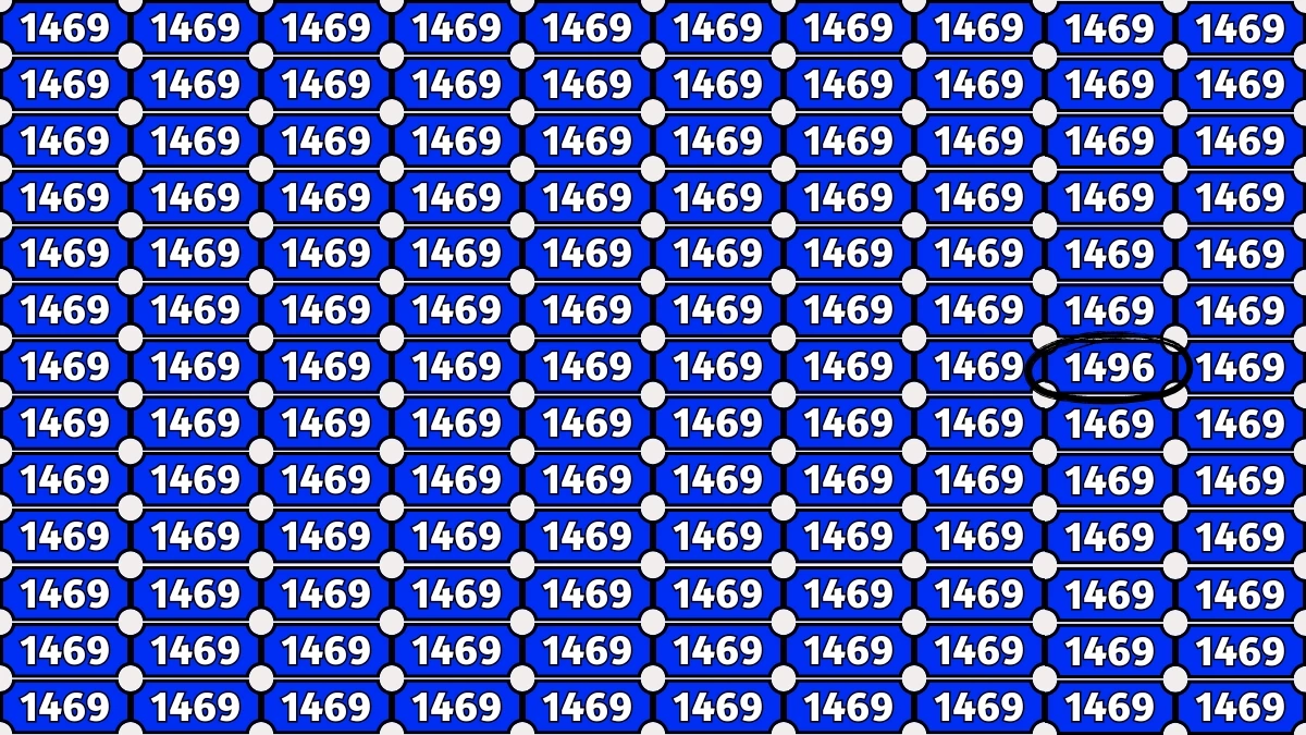 Optical Illusion Puzzle IQ Test: Within 9 Seconds Spot The Number 1496 among 1469s