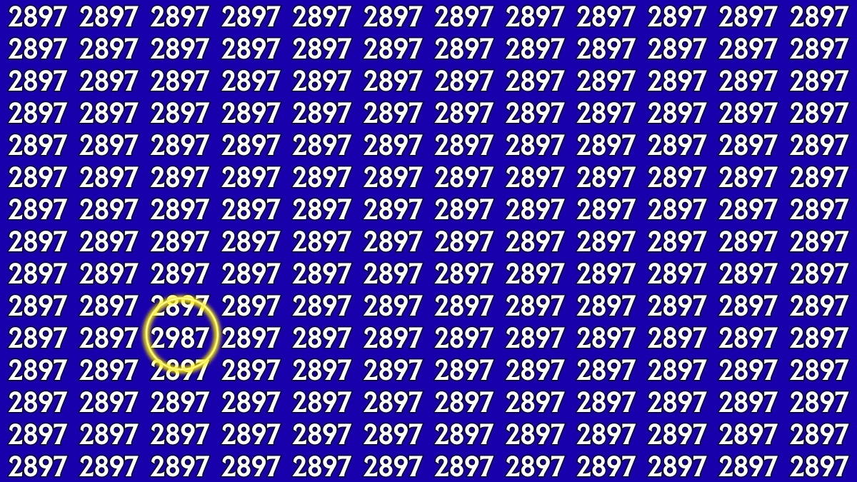Optical Illusion Puzzle IQ Test: Within 9 Seconds Spot The Number 2987 among 2897s