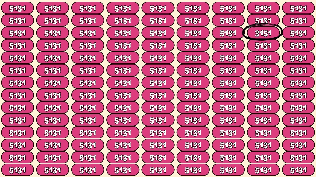Optical Illusion Puzzle IQ Test: Within 9 Seconds Spot The Number 3151 among 5131s