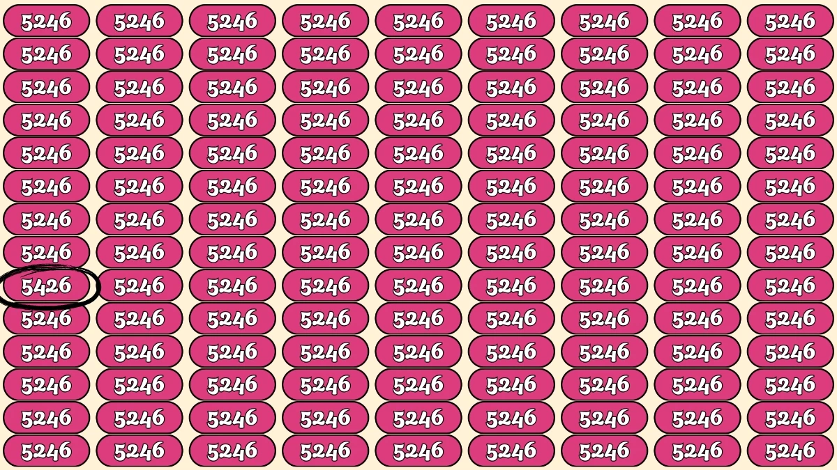 Optical Illusion Puzzle IQ Test: Within 9 Seconds Spot The Number 5426 among 5246s