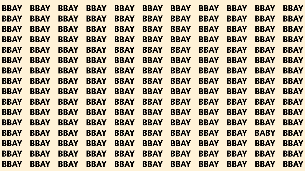 Optical Illusion Visual Test: Within 5 Seconds Spot The Word BABY among BBAYs