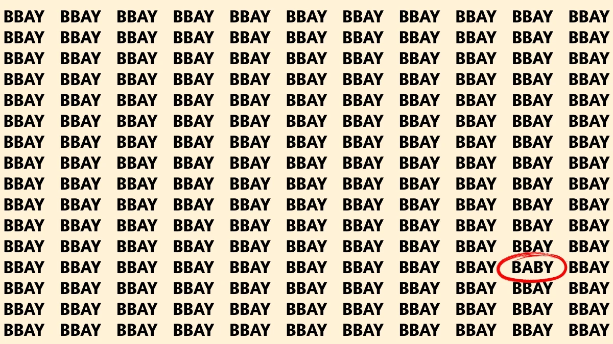 Optical Illusion Visual Test: Within 5 Seconds Spot The Word BABY among BBAYs