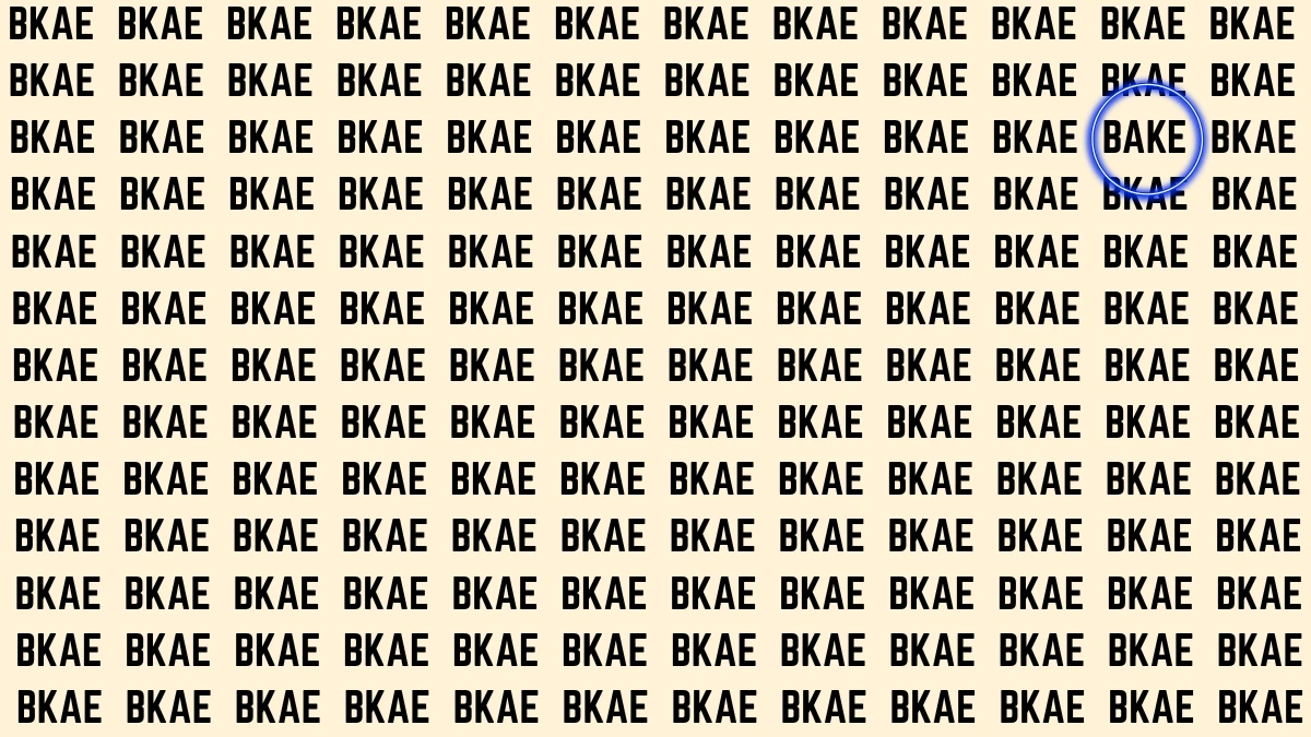 Optical Illusion Visual Test: Within 5 Seconds Spot The Word BAKE among BKAEs