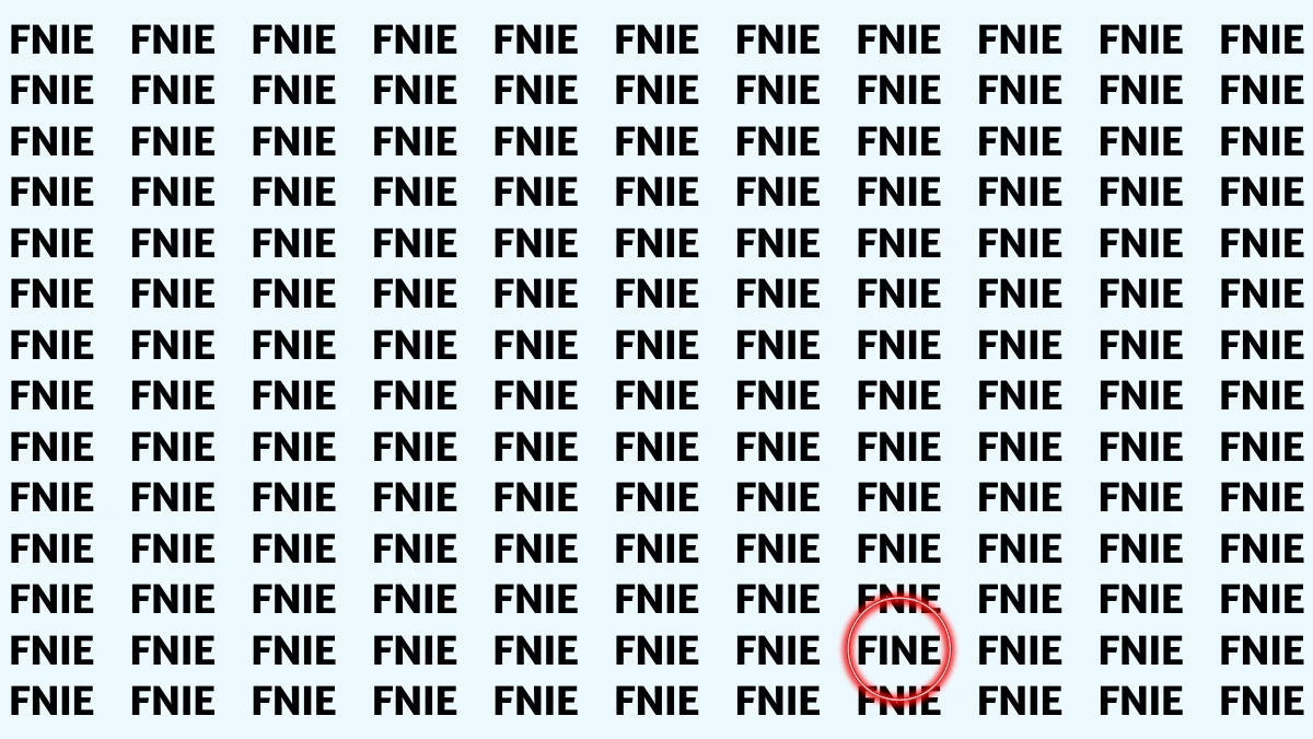 Optical Illusion Visual Test: Within 5 Seconds Spot The Word FINE among FNIEs