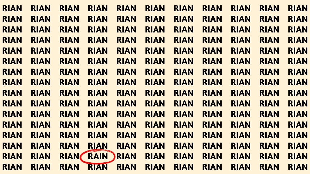 Optical Illusion Visual Test: Within 5 Seconds Spot The Word RAIN among RIANs