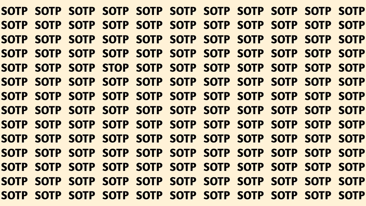 Optical Illusion Visual Test: Within 5 Seconds Spot The Word STOP among SOTPs