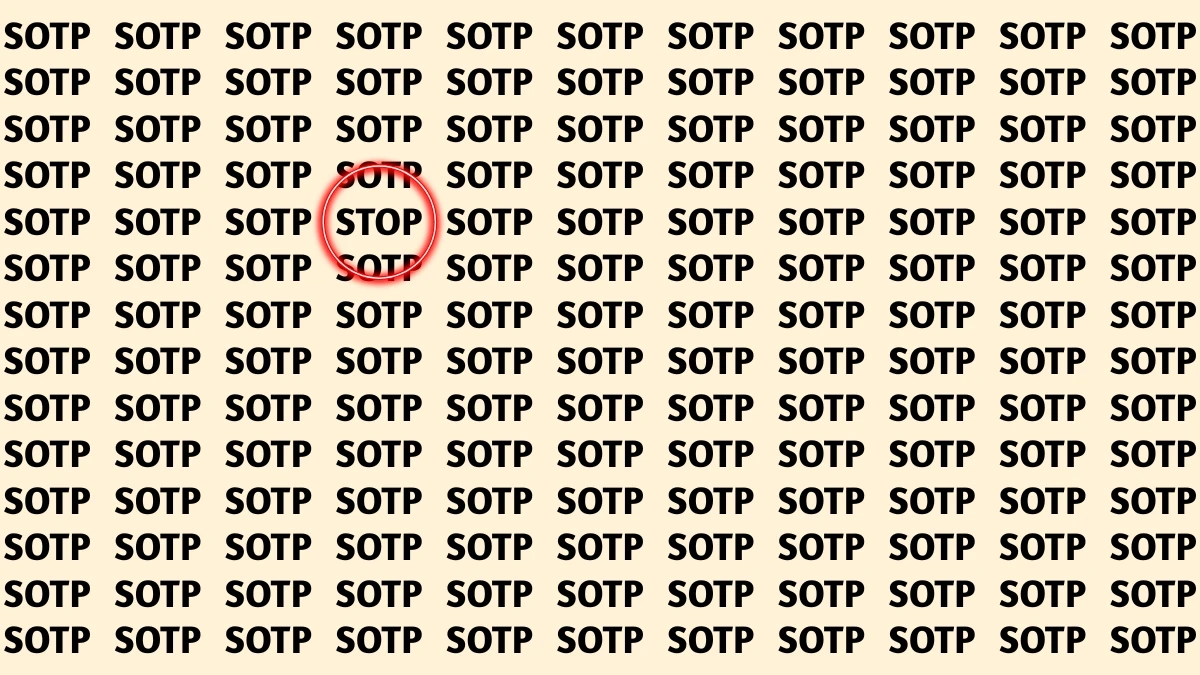 Optical Illusion Visual Test: Within 5 Seconds Spot The Word STOP among SOTPs