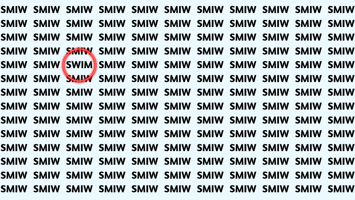 Optical Illusion Visual Test: Within 5 Seconds Spot The Word SWIM among SMIWs