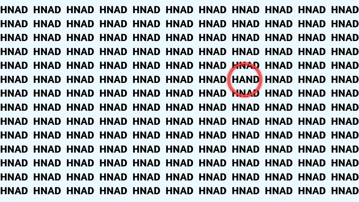 Optical Illusion Visual Test: Within 8 Seconds Spot The Word HAND among HNADs