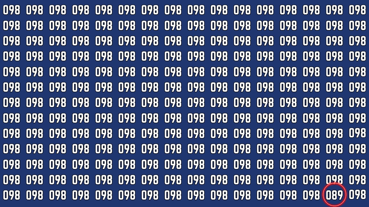 Optical Illusion: Within 5 Seconds If You Can Spot 089, Your Brain Works Differently!