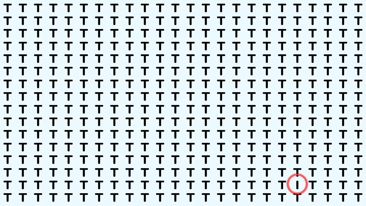 Optical Illusion: Within 5 Seconds Spot The Letter I among T