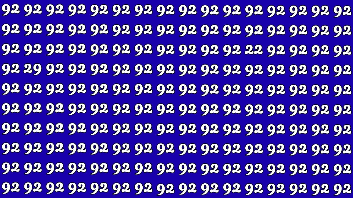 Optical Illusion: Within 5 Seconds Spot The Number 22 and 29 among 92