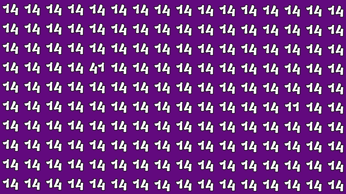 Optical Illusion: Within 5 Seconds Spot The Number 41 and 11 among 14