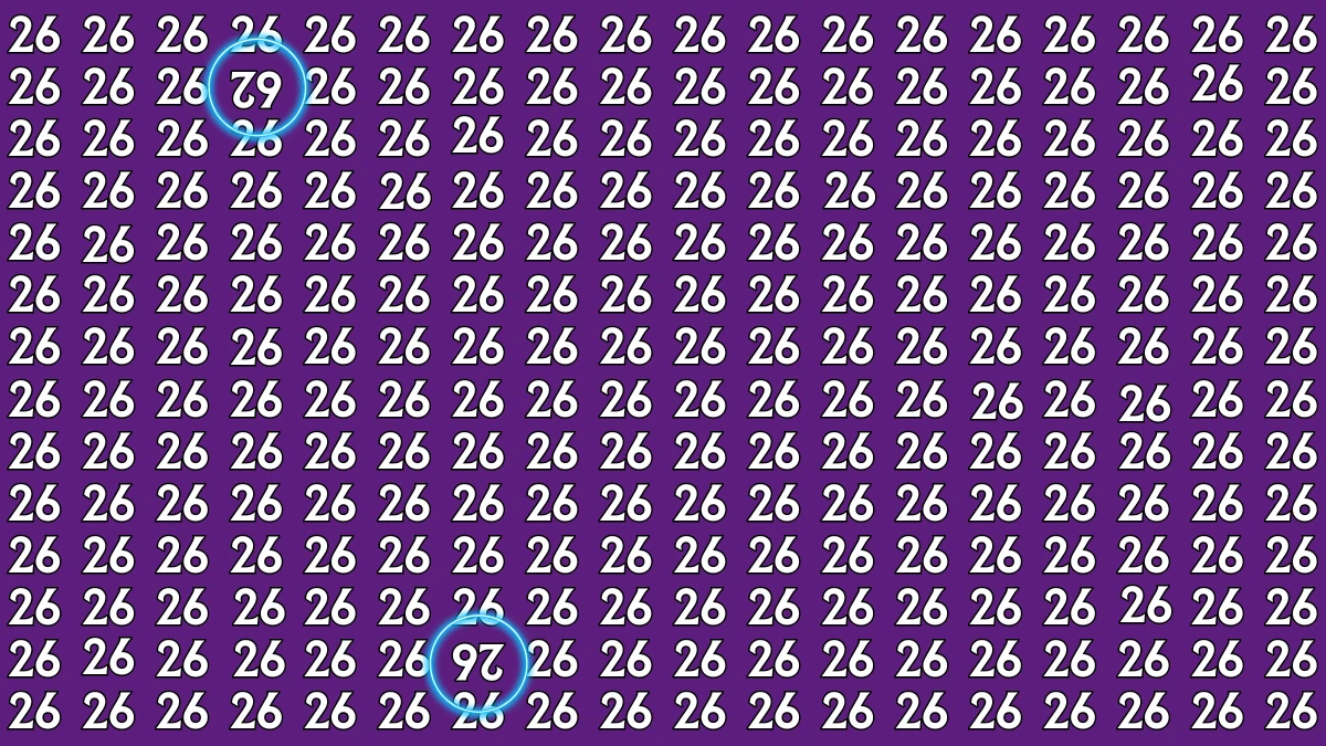 Optical Illusion: Within 6 Seconds Spot The Inverted 26 and 62 among 26s