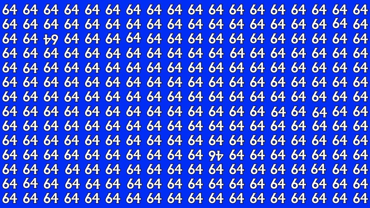Optical Illusion: Within 6 Seconds Spot The Inverted 46 and 64 among 64s