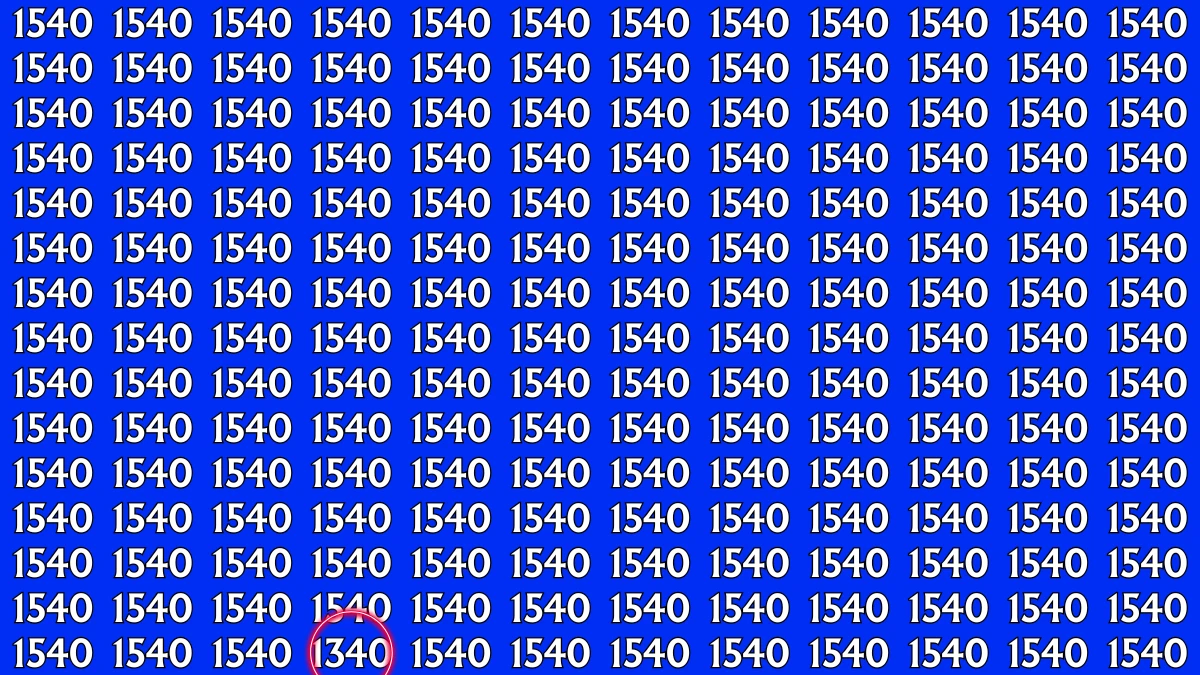Optical Illusion: Within 6 Seconds Spot The Number 1340 among 1540