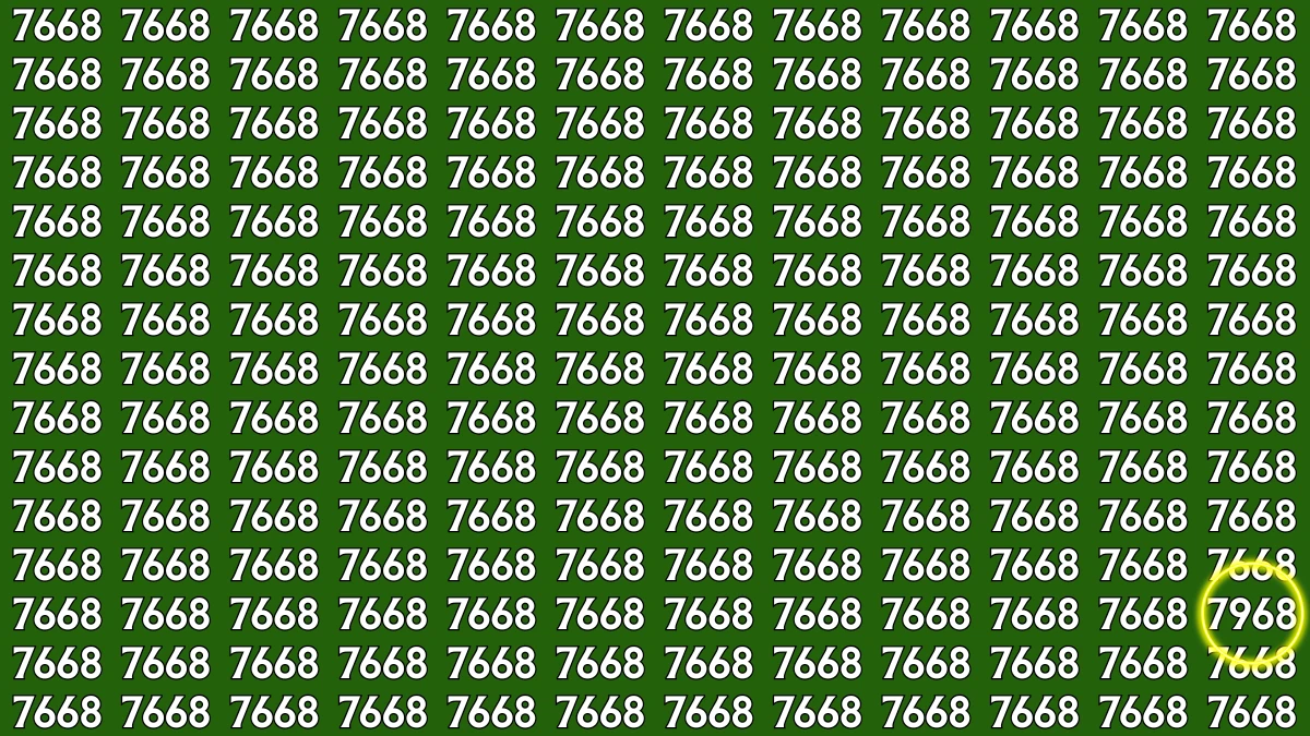 Optical Illusion: Within 6 Seconds Spot The Number 7968 among 7668
