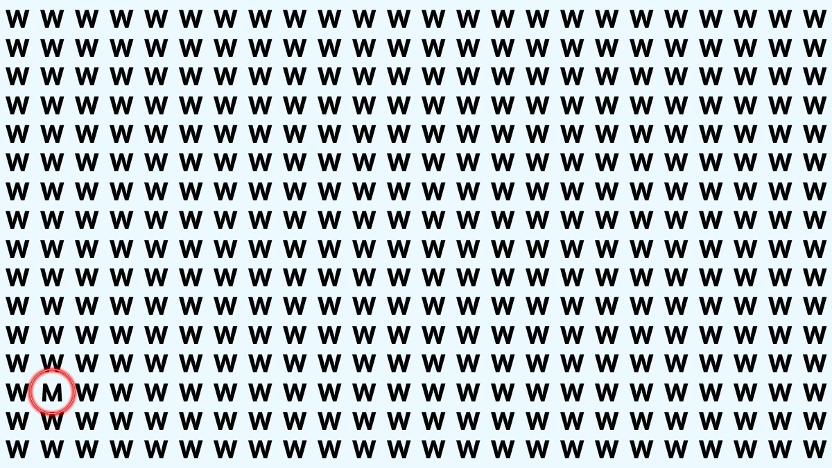 Optical Illusion: Within 7 Seconds Spot The Letter M among Ws