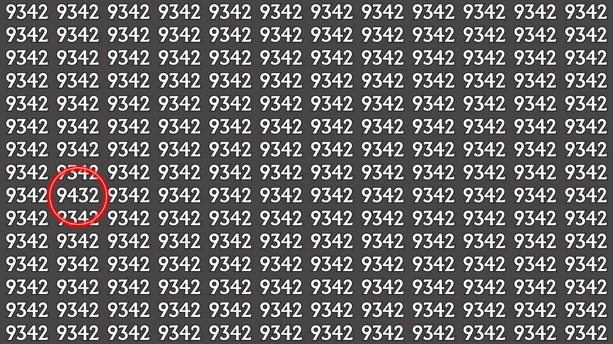 Optical Illusion: Within 7 Seconds Spot The Number 9432 among 9342