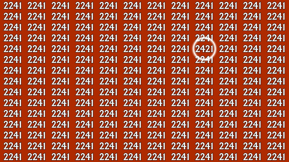 Optical Illusion: Within 9 Seconds Spot The Number 2421 among 2241