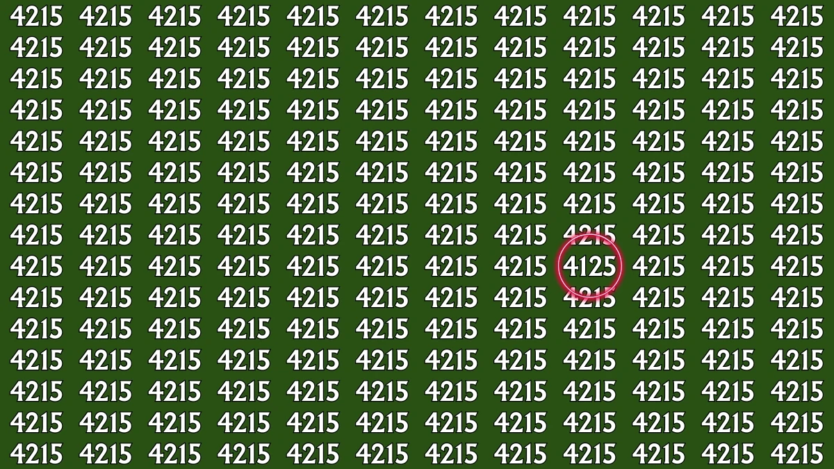 Optical Illusion: Within 9 Seconds Spot The Number 4125 among 4215