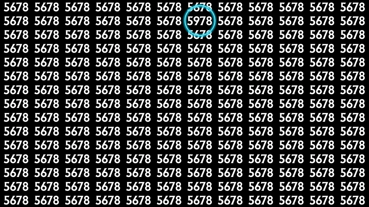 Optical Illusion: Within 9 Seconds Spot The Number 5978 among 5678